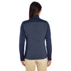 Devon & Jones Women's Navy/Navy Heather Newbury Colorblock Melange Fleece Full-zip