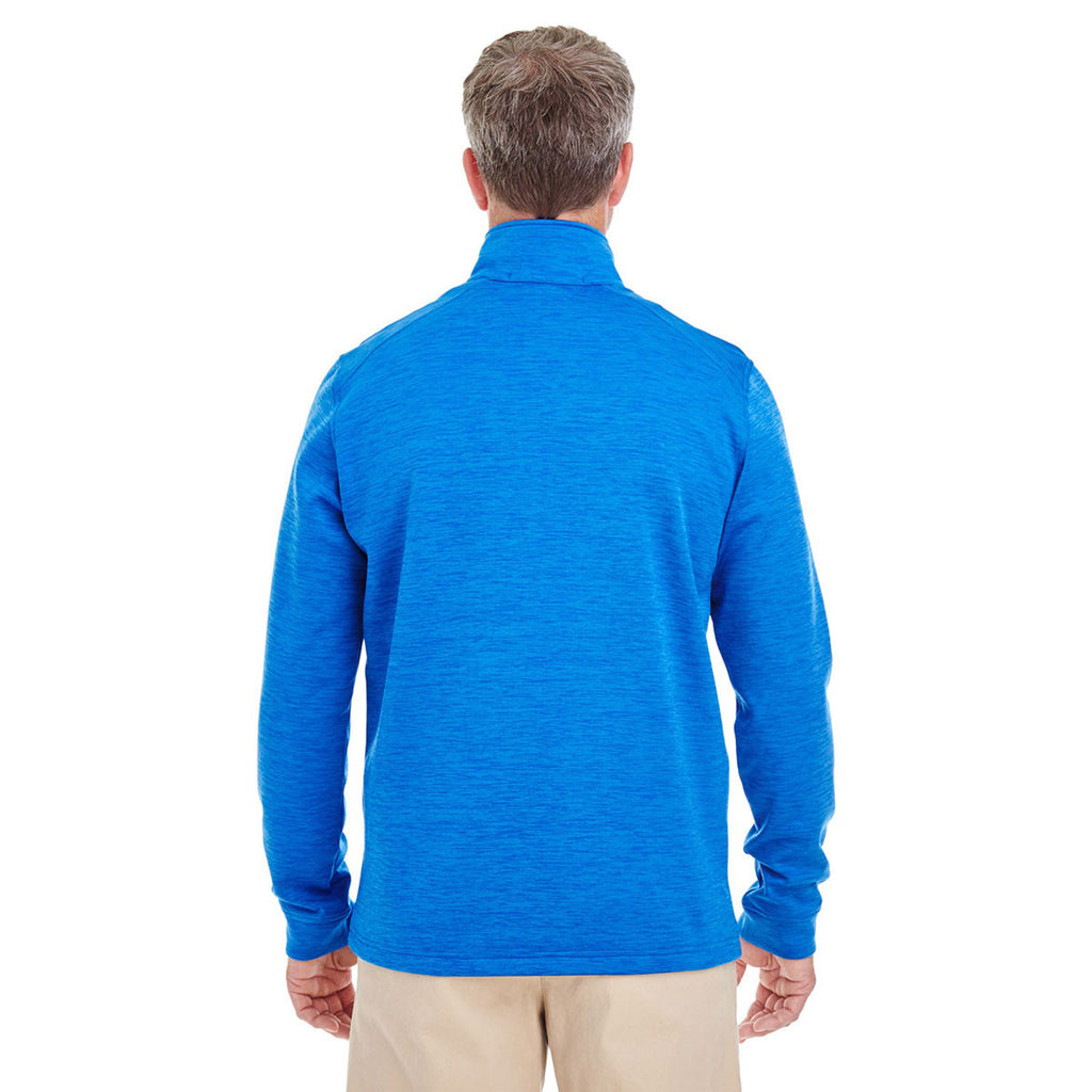 Devon & Jones Men's French Blue Heather Newbury Melange Fleece Quarter-zip