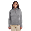 Devon & Jones Women's Dark Grey Heather Newbury Melange Fleece Quarter-zip