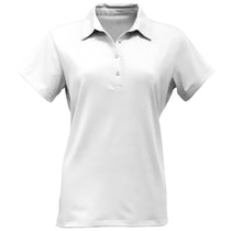 BAW Women's White Solid Spandex Polo