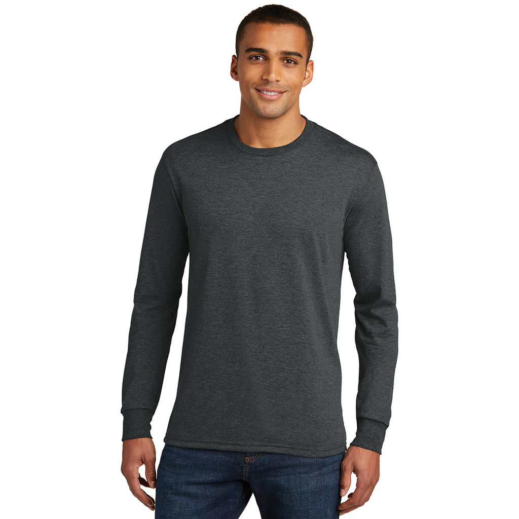 District Men's Black Frost Perfect Tri Long Sleeve Crew Tee