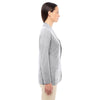 Devon & Jones Women's Grey Heather Perfect Fit Shawl Collar Cardigan