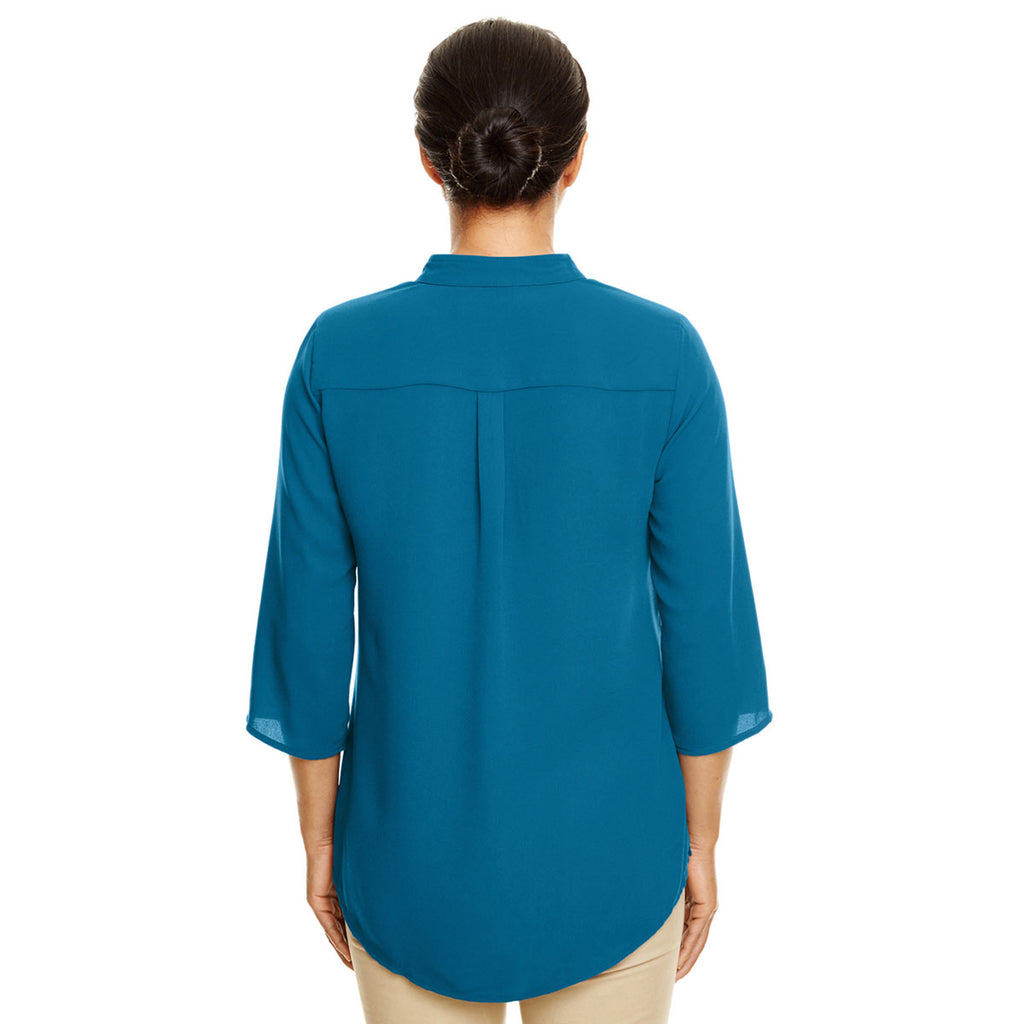 Devon & Jones Women's Dark Teal Perfect Fit Three-Quarter Sleeve Crepe Tunic