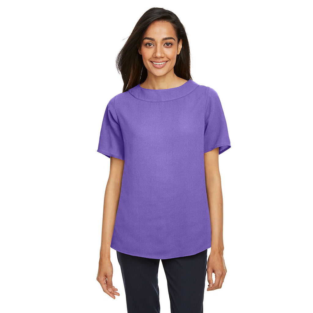 Devon & Jones Women's Grape Perfect Fit Boat-Neck Blouse