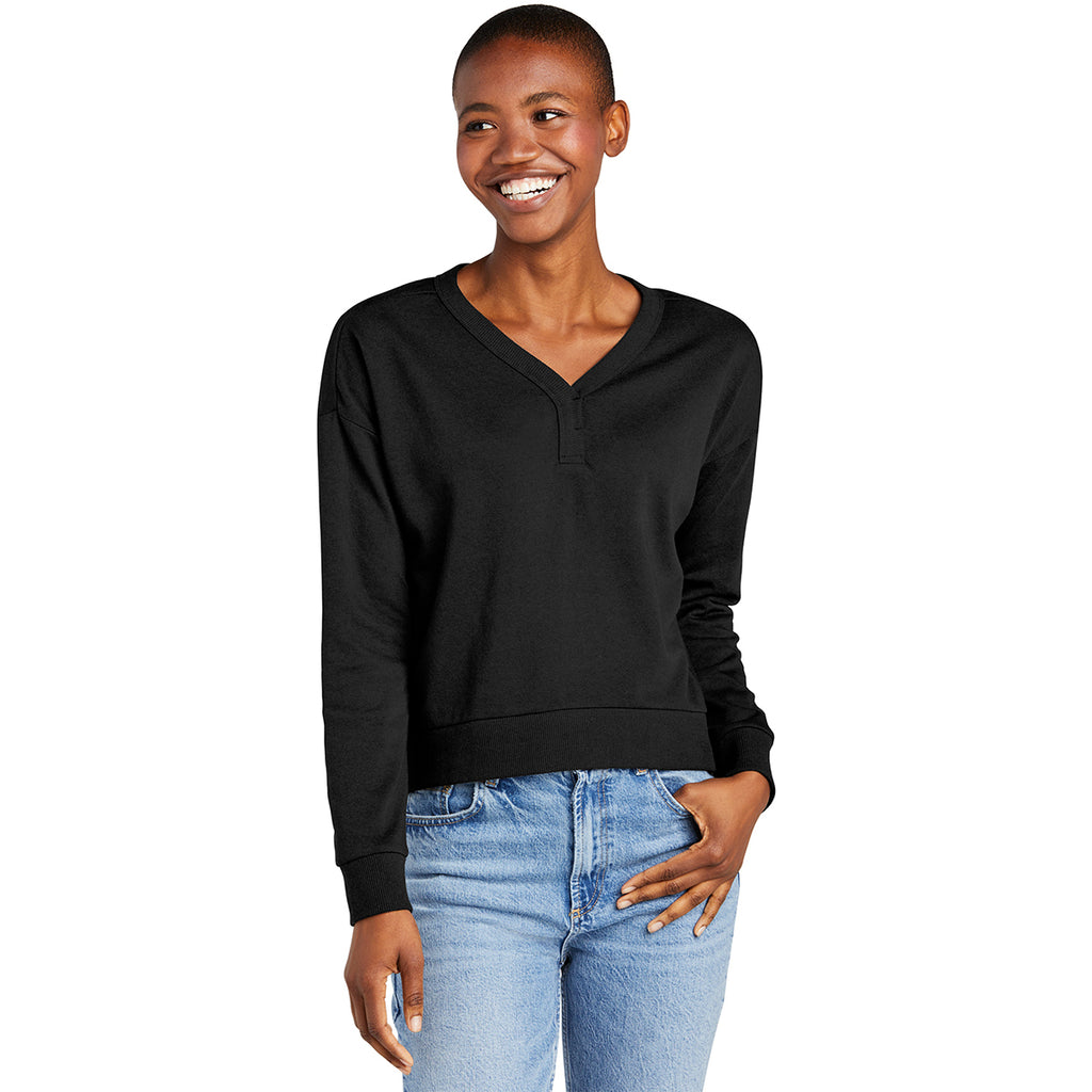 District Women's Black Perfect Tri Fleece V-Neck Sweatshirt