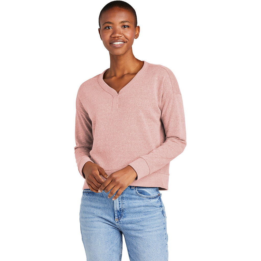 District Women's Blush Frost Perfect Tri Fleece V-Neck Sweatshirt