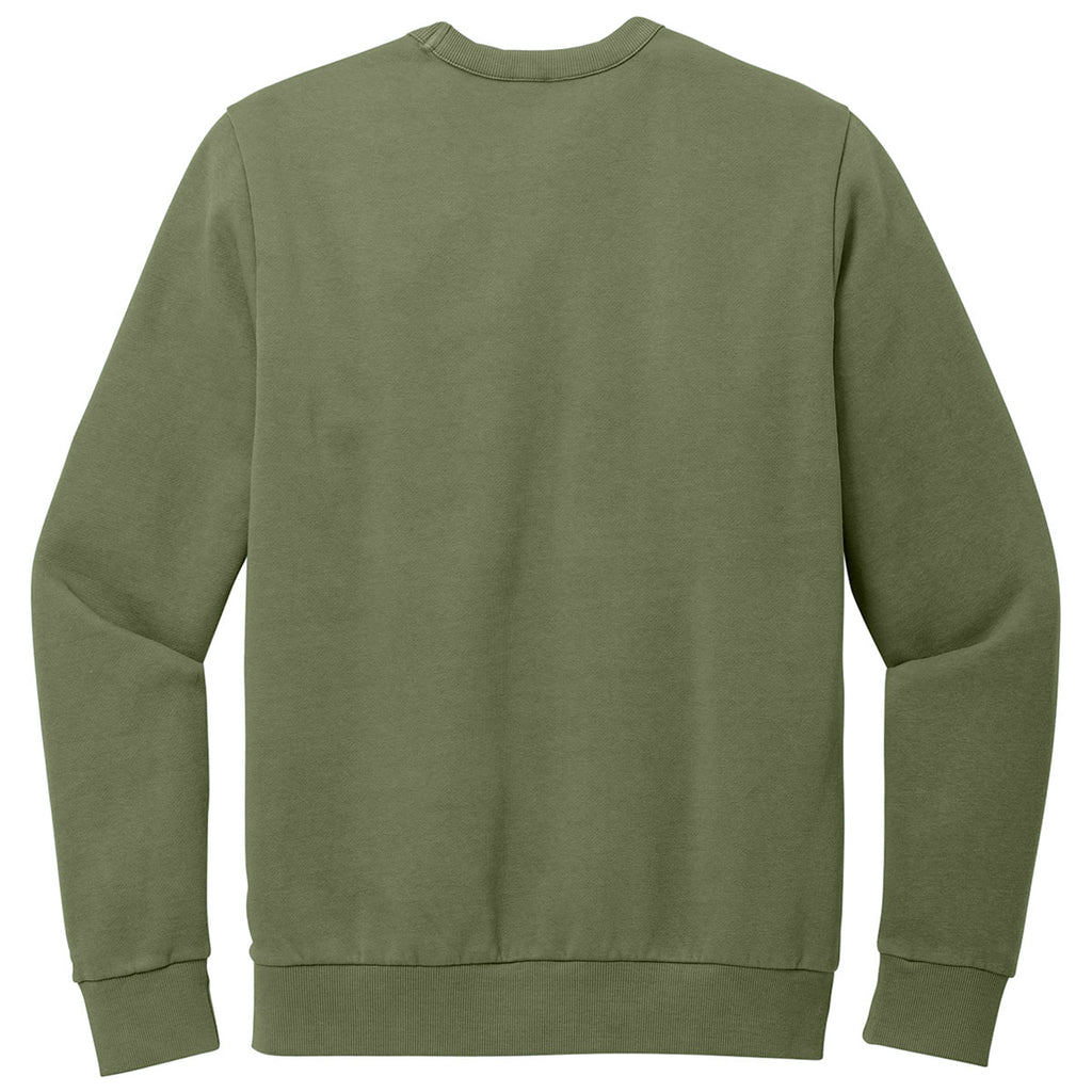 District Men's Olive Drab Green Wash Fleece Crew