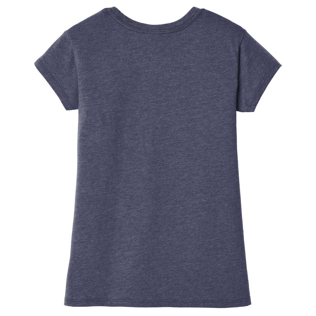 District Girl's Heathered Navy Very Important Tee