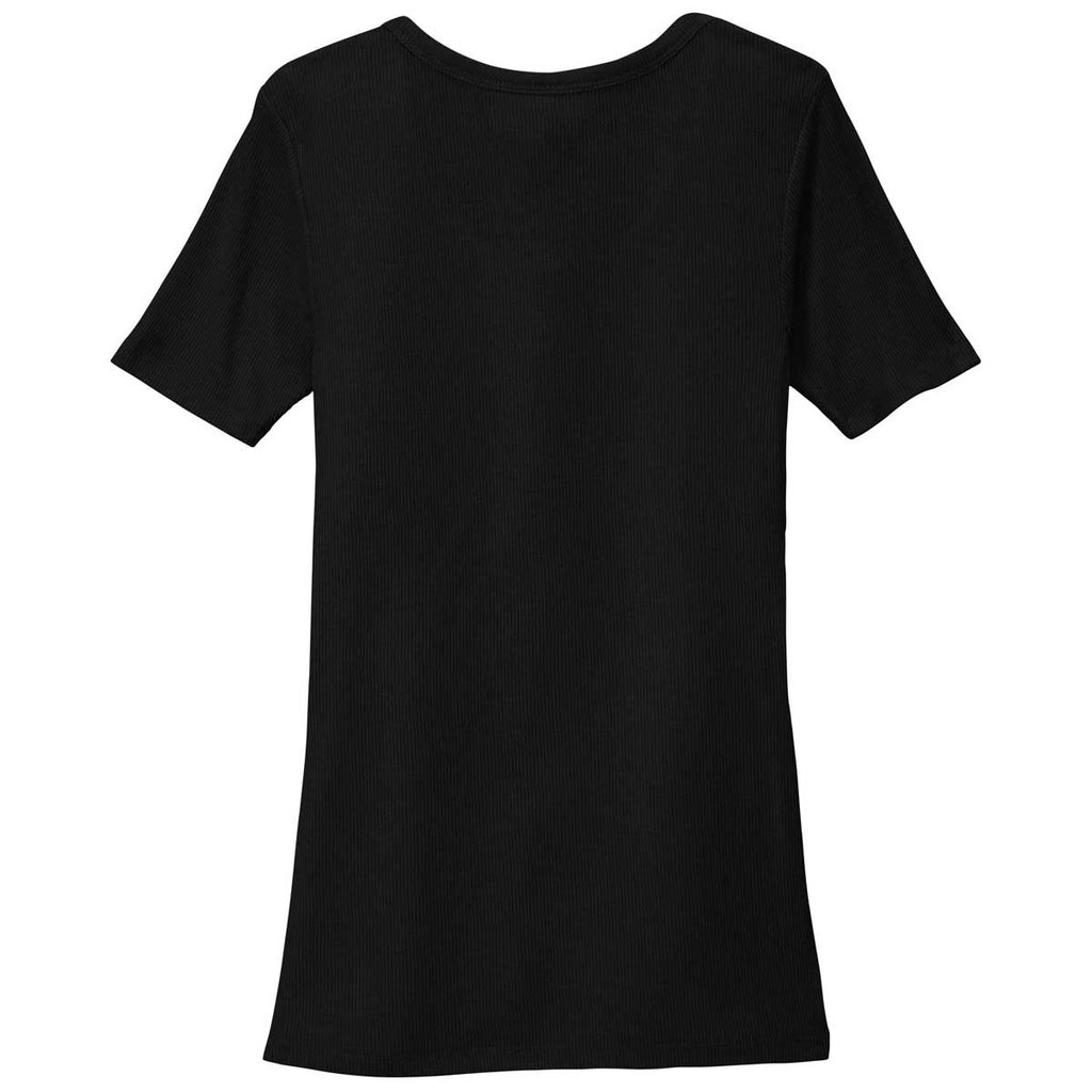 District Women's Black V.I.T. Rib Scoop Neck Tee