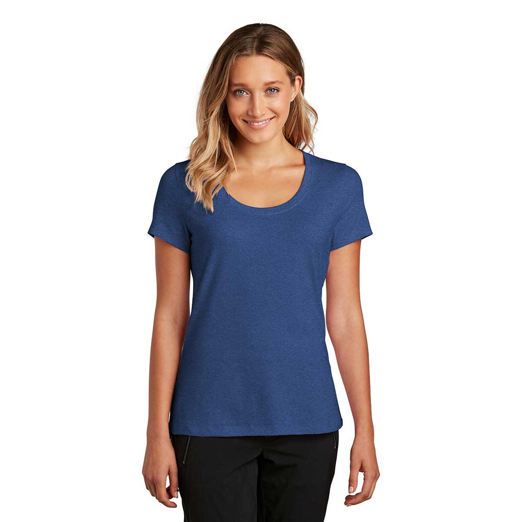 District Women's Heathered Deep Royal Flex Scoop Neck Tee