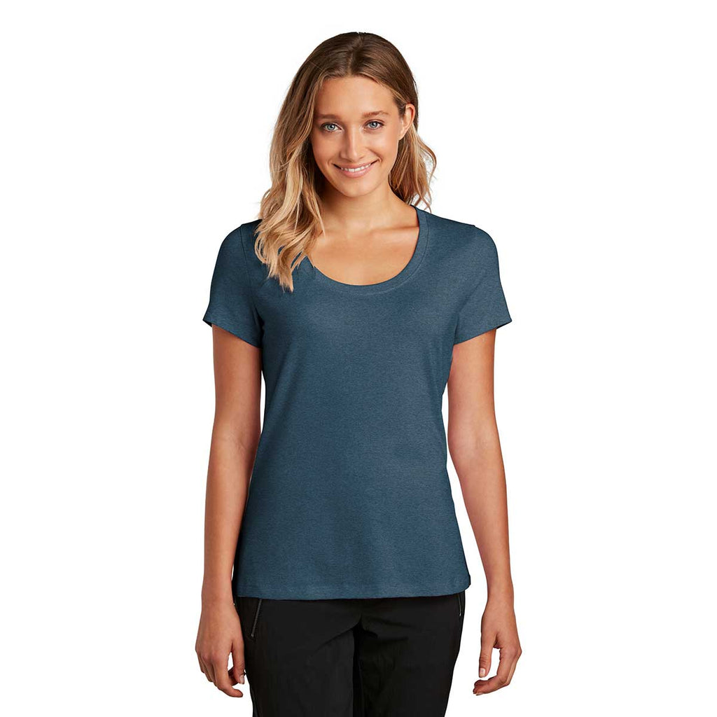 District Women's Heathered Neptune Blue Flex Scoop Neck Tee