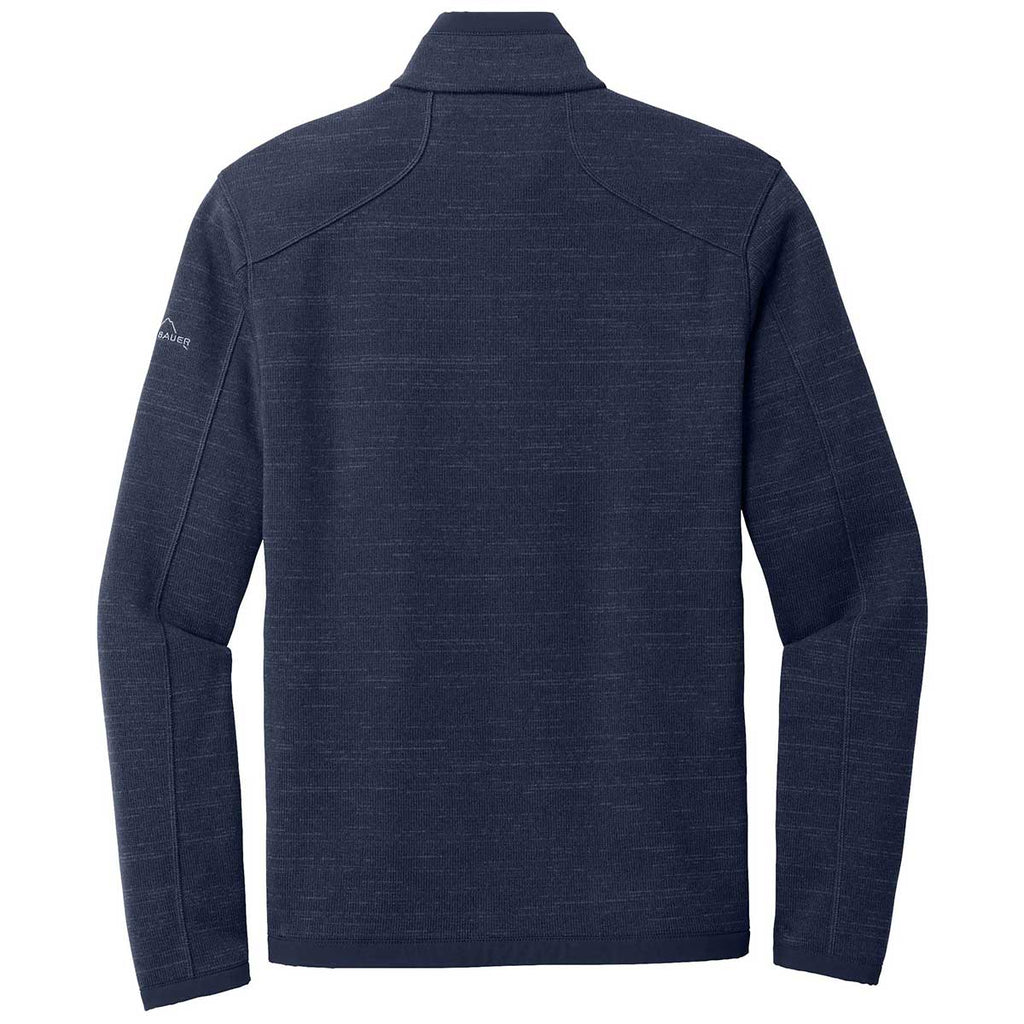 Eddie Bauer Men's River Blue Heather Sweater Fleece Full Zip