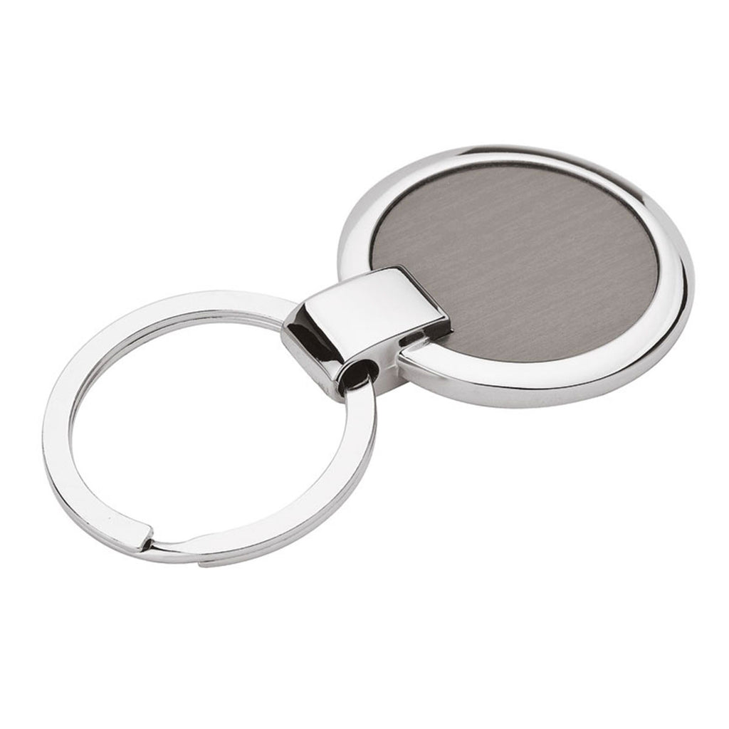 Valumark Silver Rounded Brushed Gunmetal Keyring