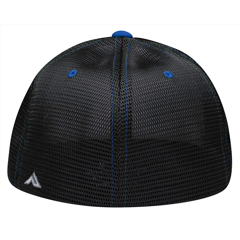 Pacific Headwear White/Black/Royal Premium M2 Performance Trucker FlexFit Cap