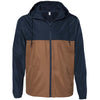 Independent Trading Co. Unisex Classic Navy/Saddle Light Weight Windbreaker Zip Jacket