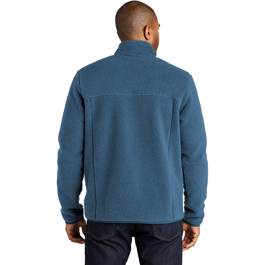 Port Authority Men's Regatta Blue Camp Fleece Snap Pullover