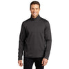 Port Authority Men's Dark Charcoal Heather Diamond Fleece Quarter Zip Pullover