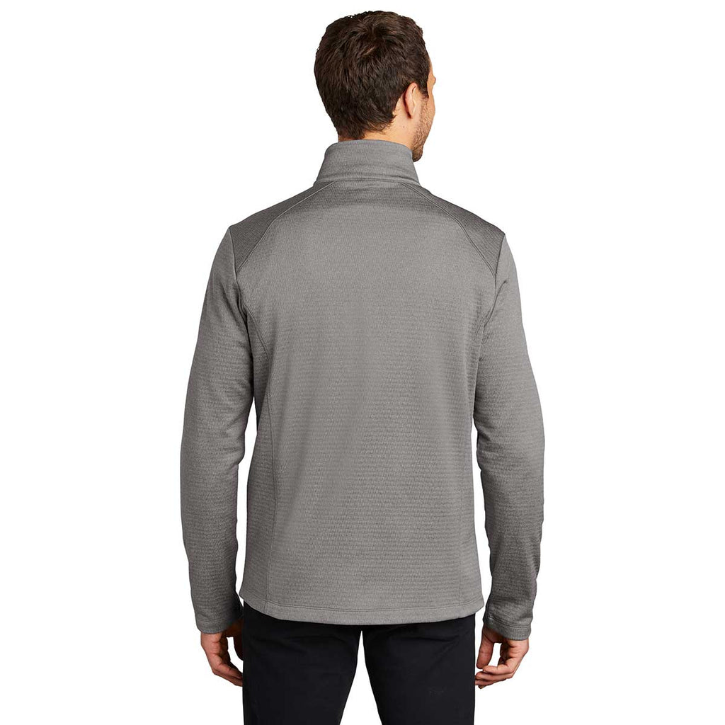 Port Authority Men's Gusty Grey Heather Diamond Fleece Quarter Zip Pullover