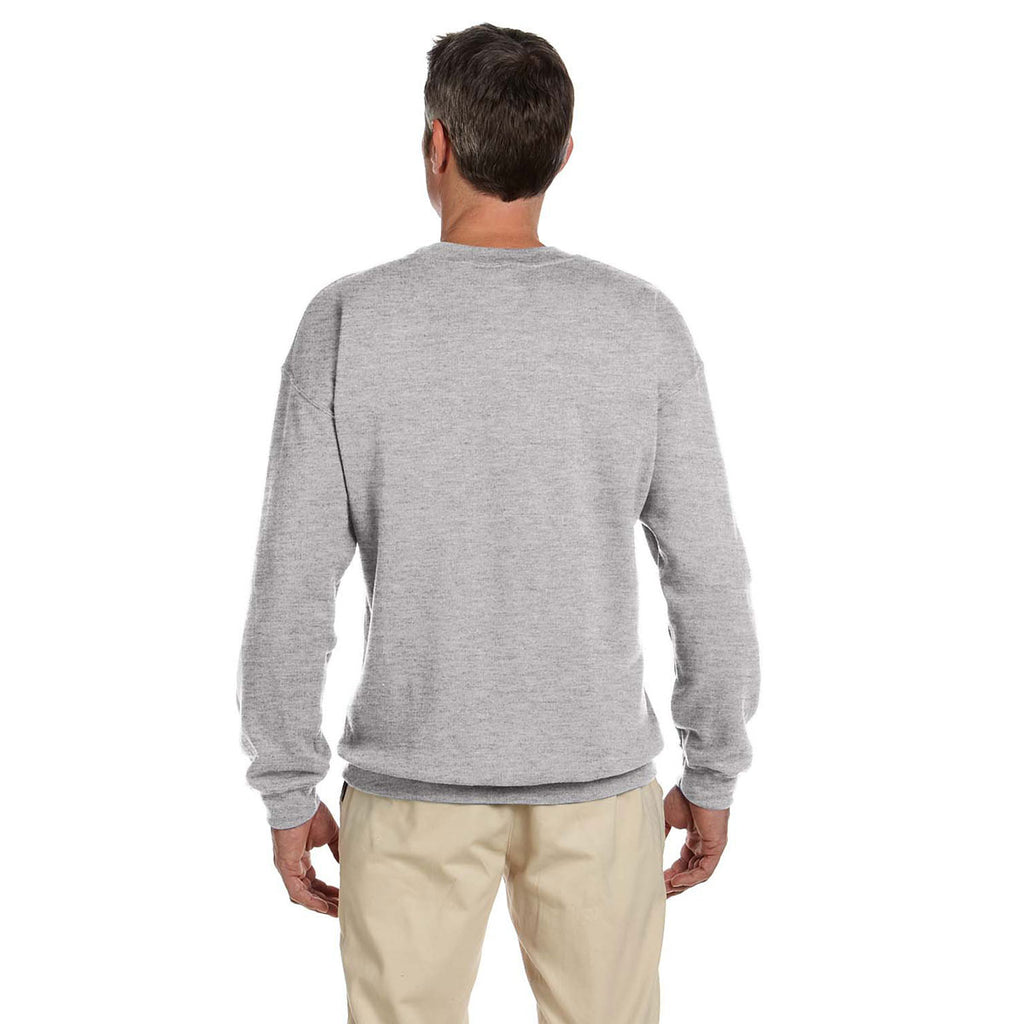 Hanes Men's Light Steel 9.7 oz. Ultimate Cotton 90/10 Fleece Crew