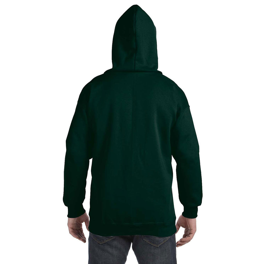 Hanes Men's Deep Forest 9.7 oz. Ultimate Cotton 90/10 Full-Zip Hood