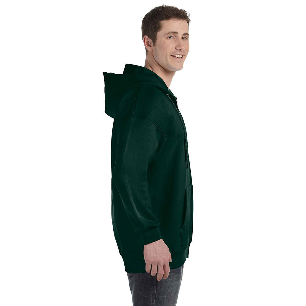 Hanes Men's Deep Forest 9.7 oz. Ultimate Cotton 90/10 Full-Zip Hood