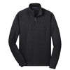 Port Authority Men's Black 1/4 Zip Slub Fleece Pullover