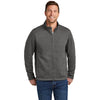 Port Authority Men's Grey Smoke Heather Arc Sweater Fleece Jacket