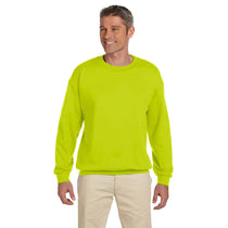 Gildan Unisex Safety Green Heavy Blend 50/50 Fleece Crew