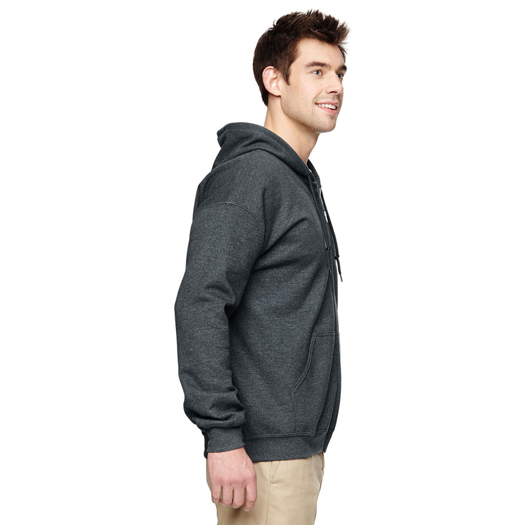 Gildan Unisex Dark Heather Heavy Blend 50/50 Full Zip Hoodie