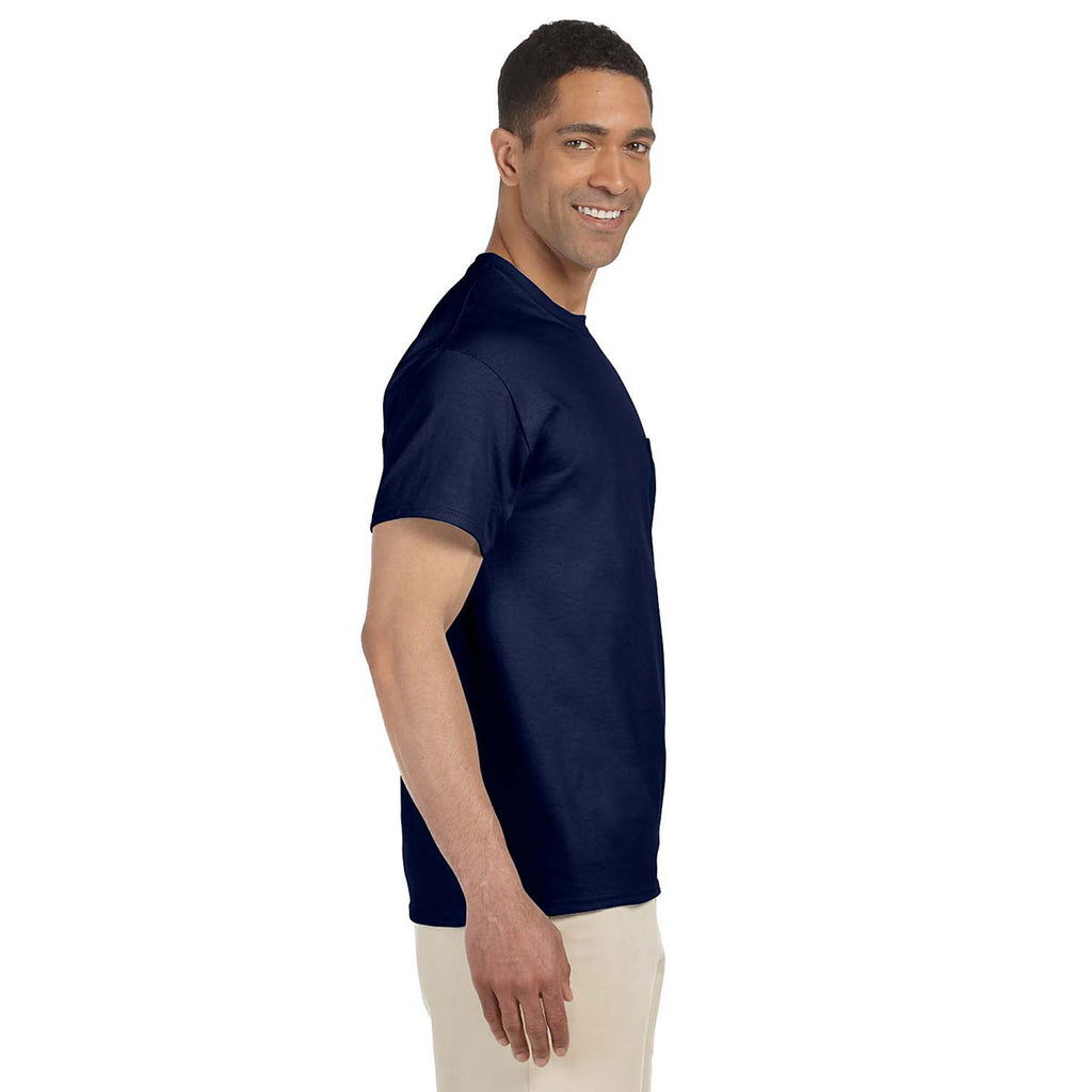 Gildan Unisex Navy Ultra Cotton Pocket T-Shirt