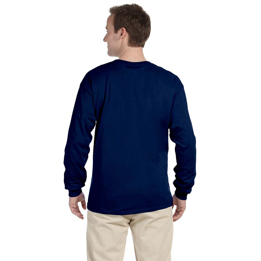 Gildan Men's Navy Ultra Cotton Long Sleeve T-Shirt