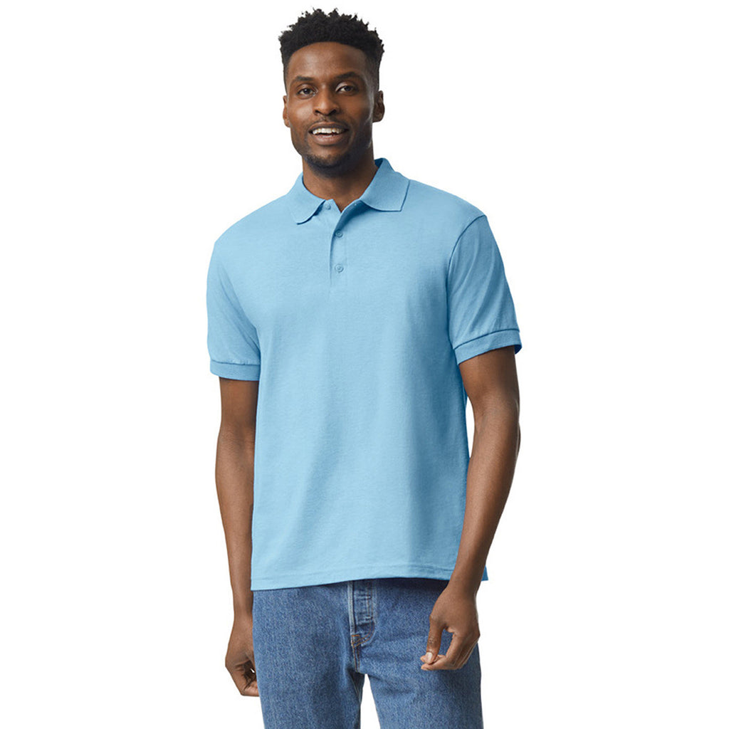 Gildan Men's Light Blue 6 oz. 50/50 Jersey Polo