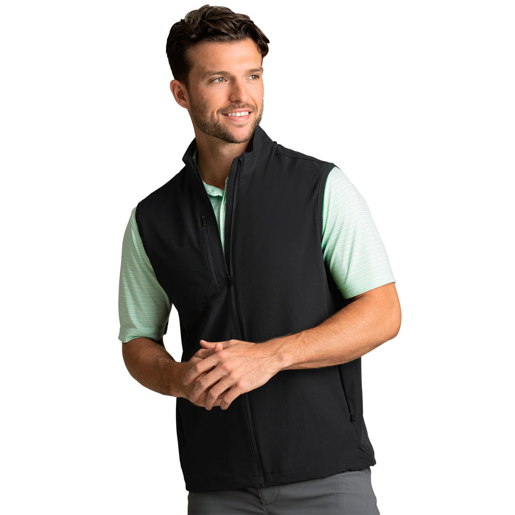 Greg Norman Men's Black Windbreaker Full-Zip Vest