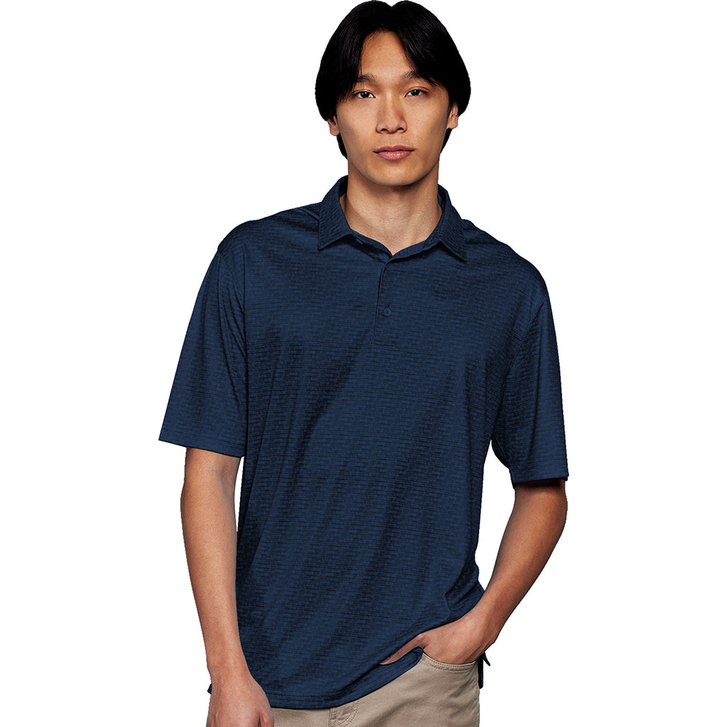 Greg Norman Men's Navy Microlux Cart Print Polo