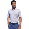 Greg Norman Men's White Crosshatch Palm ML75 Stretch Polo