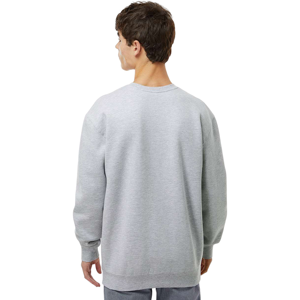 Independent Trading Co. Men's Grey Heather Heavyweight Crewneck Sweatshirt