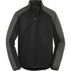 Port Authority Men's Deep Black/Grey Steel Active Colorblock Soft Shell Jacket