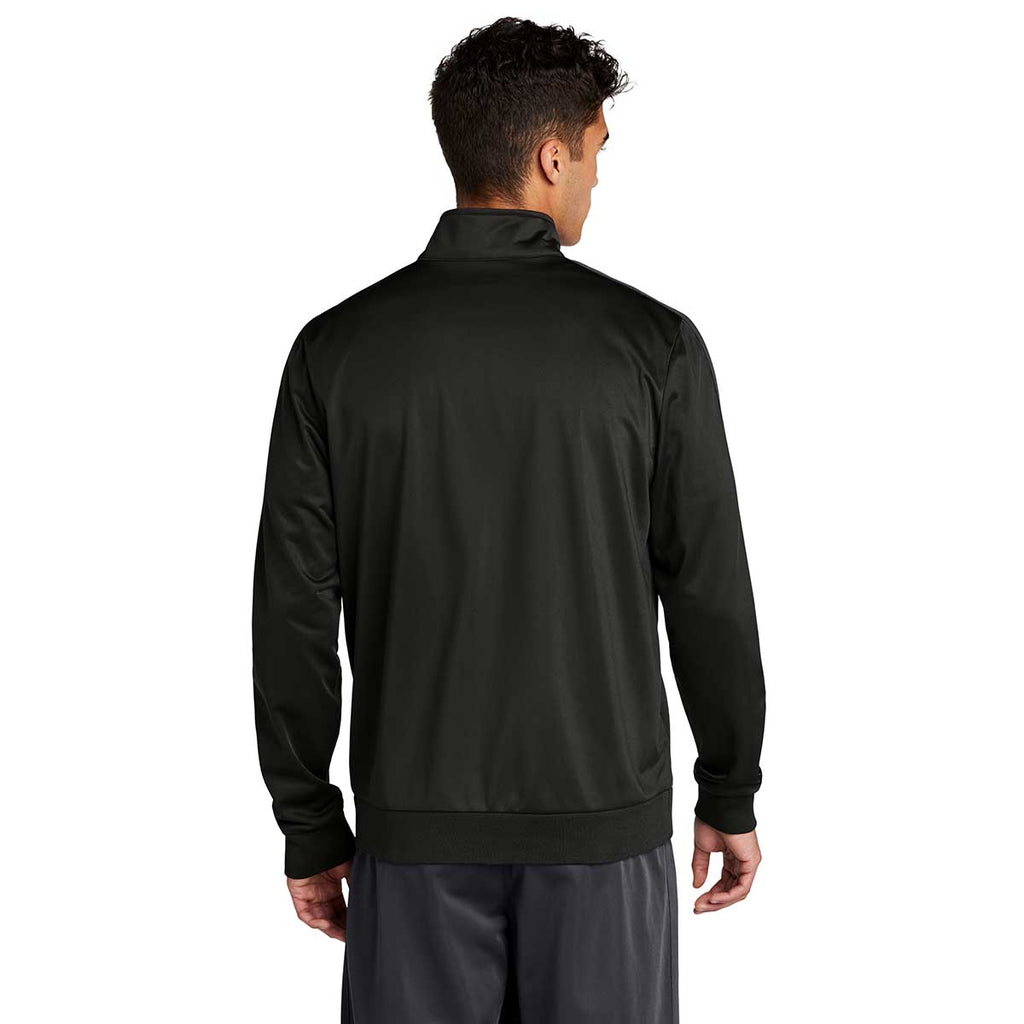 Sport-Tek Men's Black/Black Tricot Track Jacket