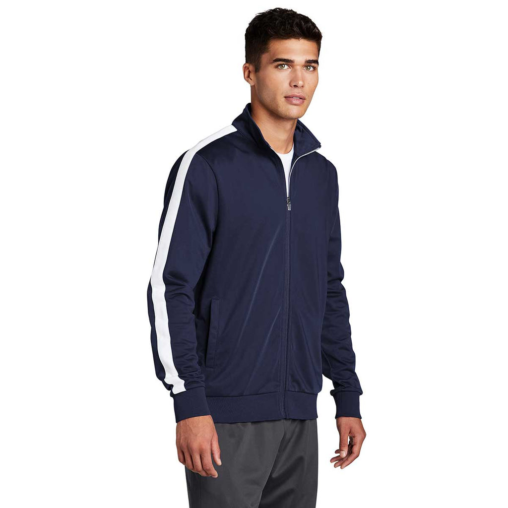 Sport-Tek Men's True Navy/White Tricot Track Jacket