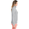 Vineyard Vines Women's Heather Grey Microstripe Sankaty Half-Zip Pullover