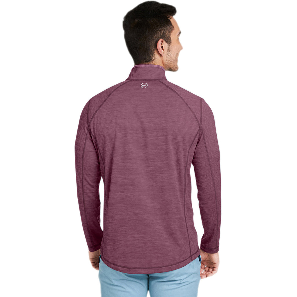 Vineyard Vines Men's Collegiate Burgundy Sankaty Quarter-Zip Pullover