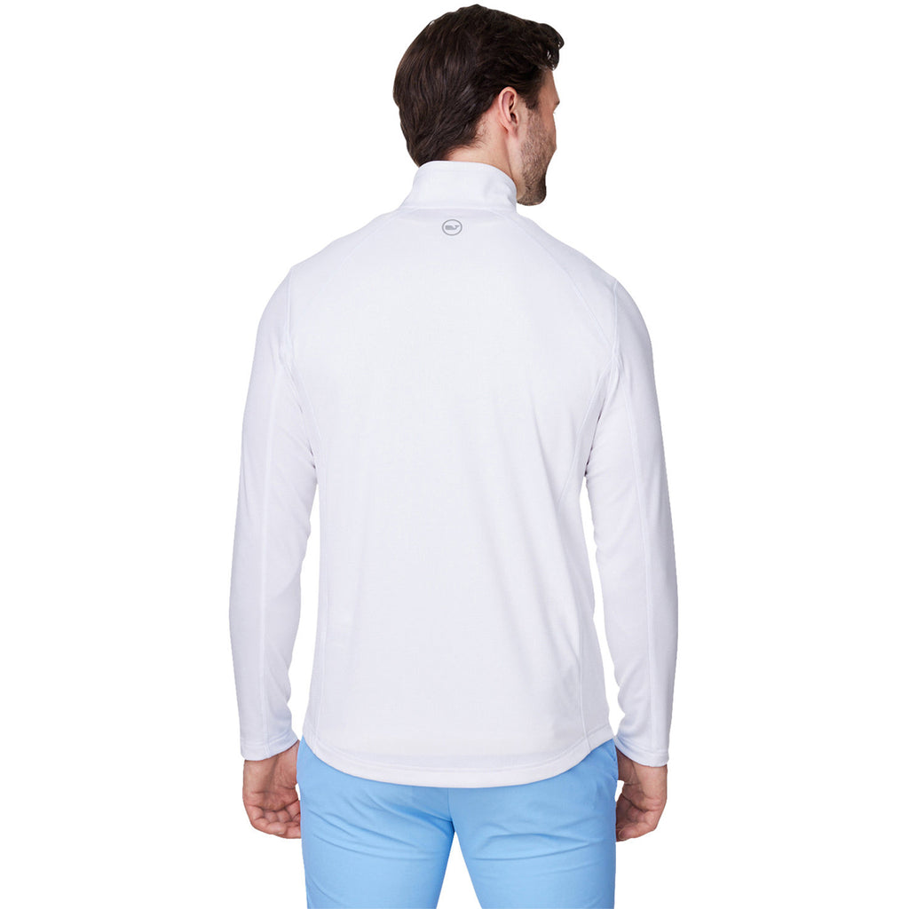 Vineyard Vines Men's White Cap Sankaty Quarter-Zip Pullover