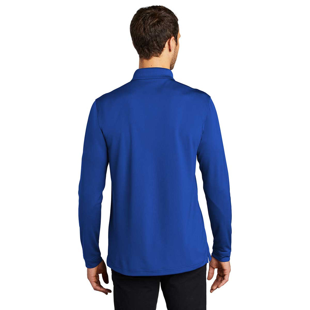 Port Authority Men's True Royal Dry Zone UV Micro-Mesh Long Sleeve Polo