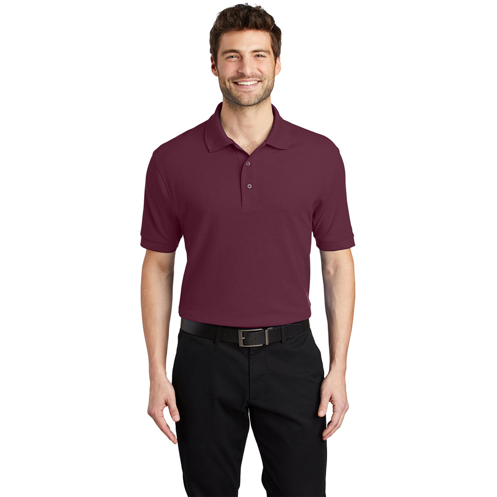 Port Authority Men's Burgundy Silk Touch Polo