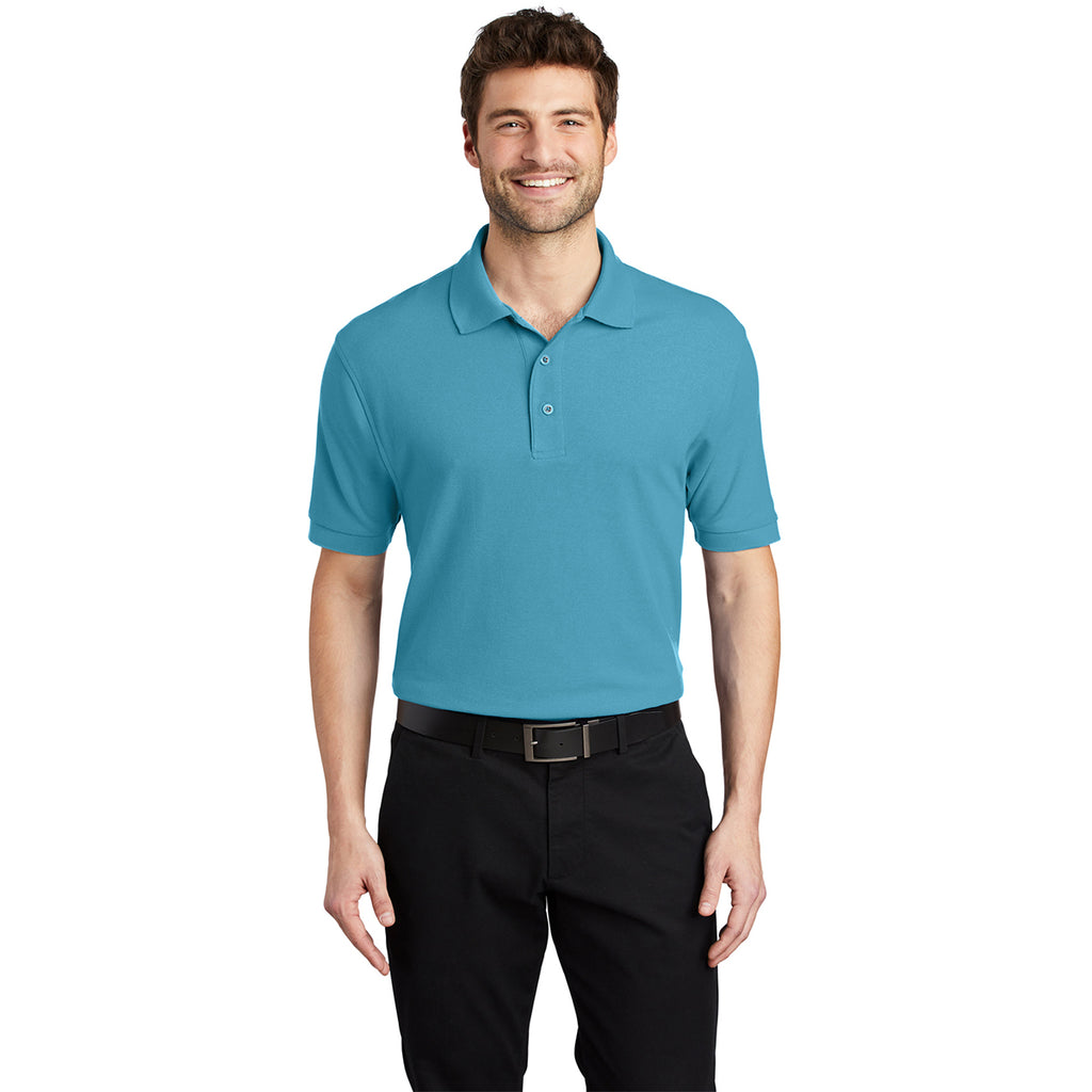 Port Authority Men's Maui Blue Silk Touch Polo