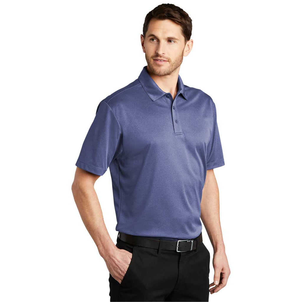 Port Authority Men's Royal Heather Heathered Silk Touch Performance Polo