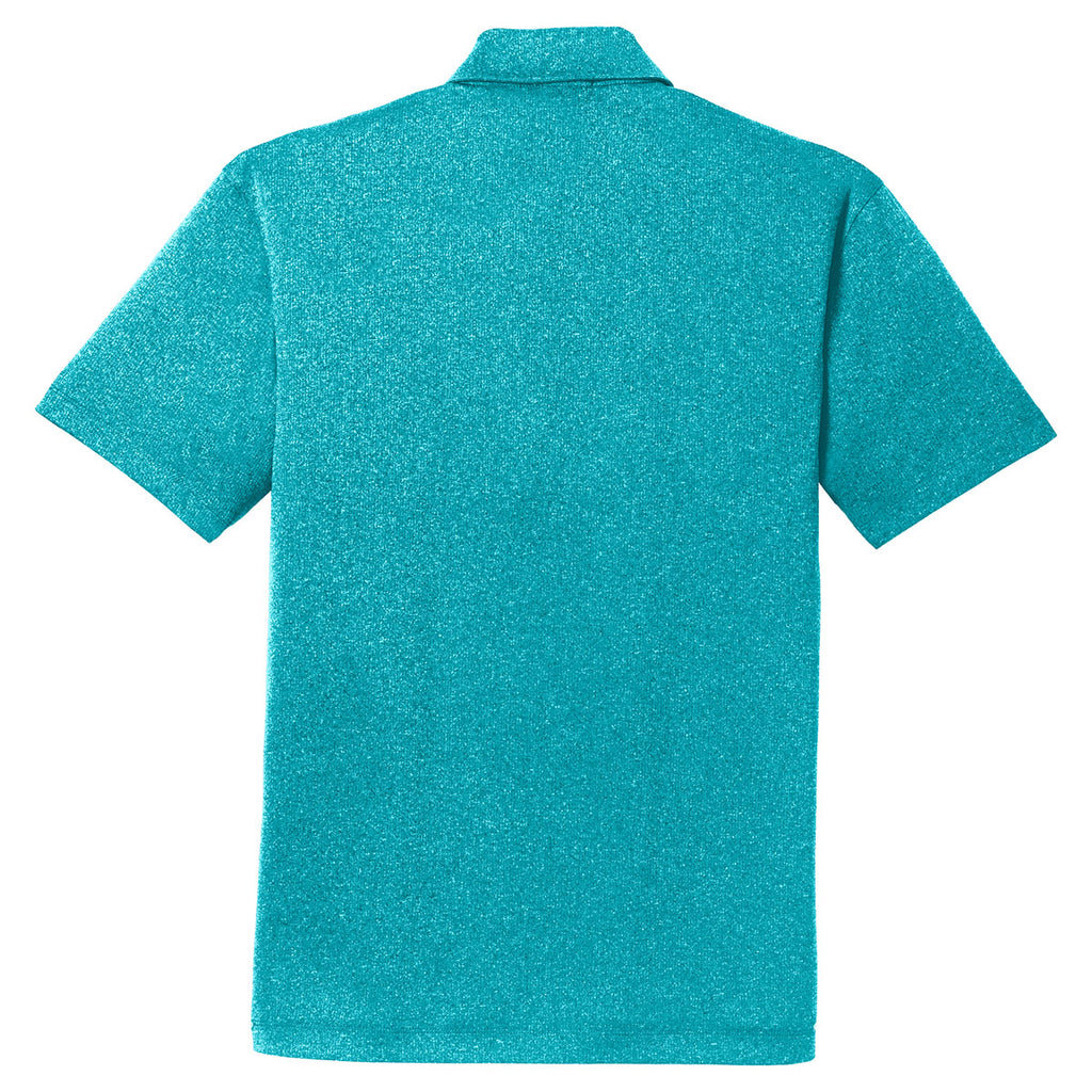 Port Authority Men's Tropic Blue Heather Trace Heather Polo