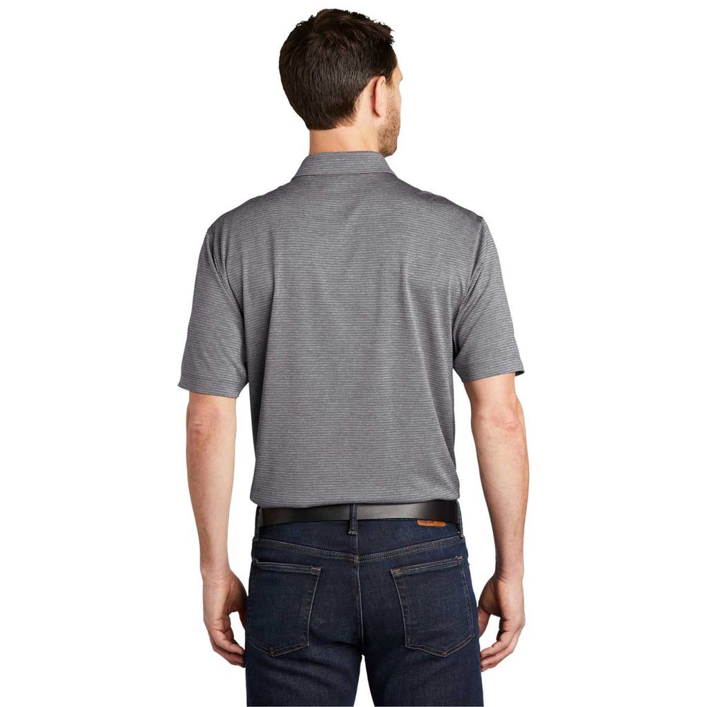 Port Authority Men's Shadow Grey Shadow Stripe Polo