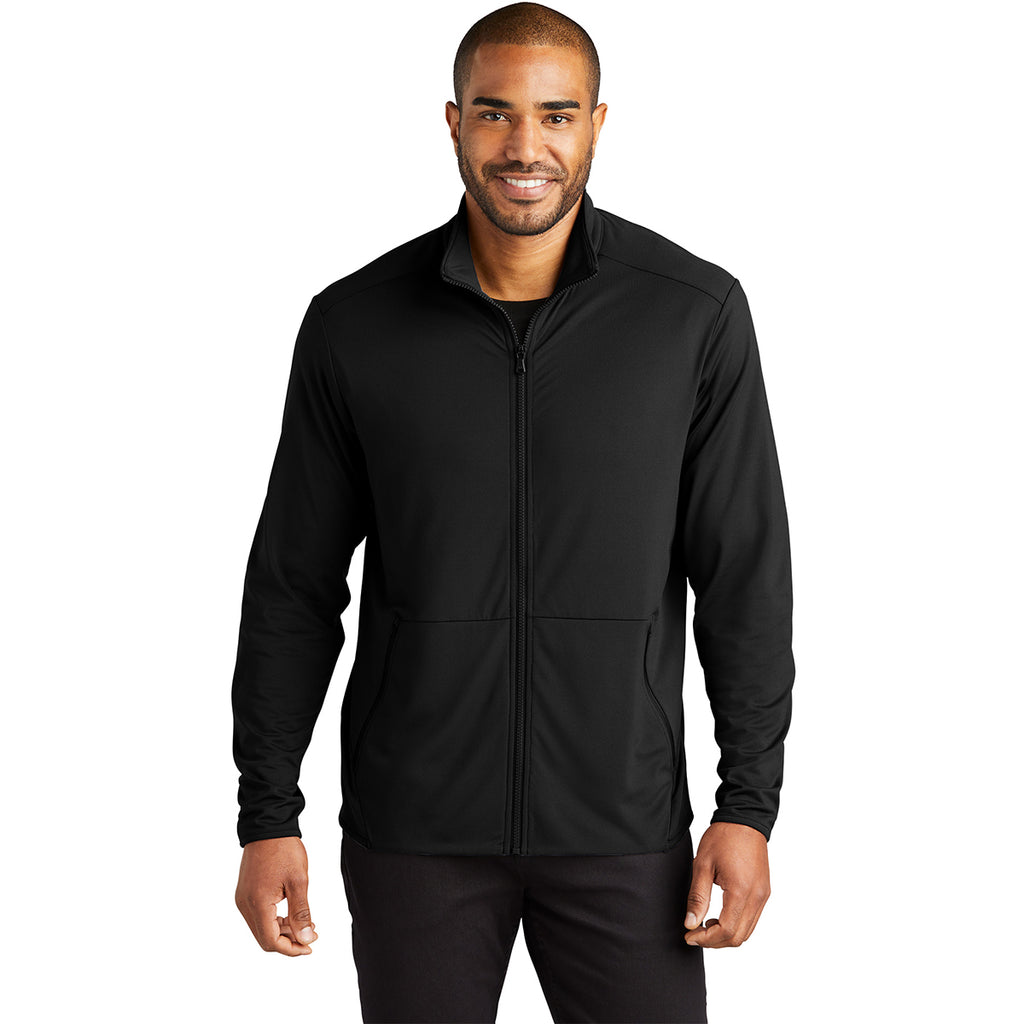 Port Authority Men's Black Accord Stretch Fleece Full-Zip