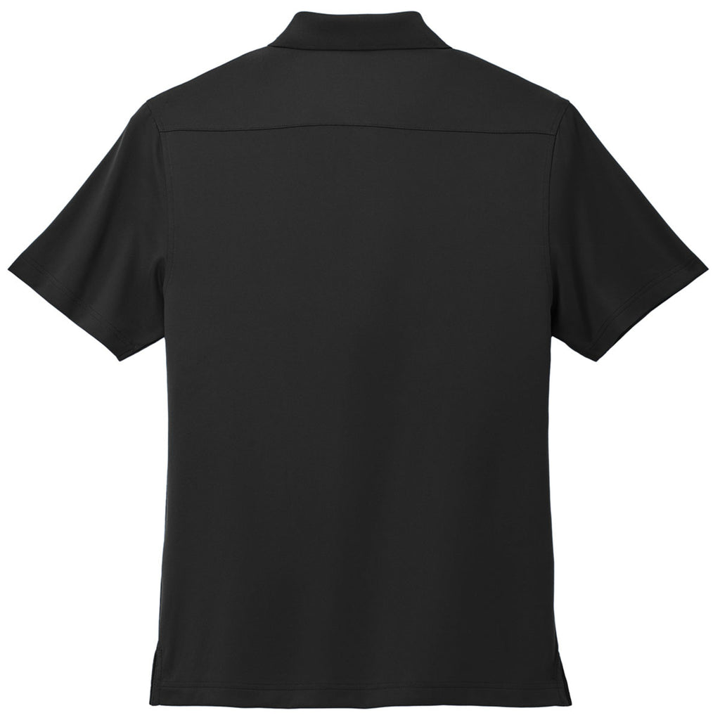 Port Authority Men's Black City Stretch Flat Knit Polo